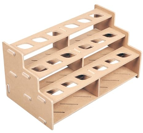 Paint Tube Storage Rack - Tier Wooden Organizer | Multi Layer Paint Tube and Brush Holder for Acrylic, Oil and Craft Paints | Easy Assembly Art Supply Stand for Artists & Studios