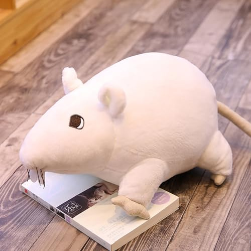 Xiyocadt Maus Kuscheltier,Simulation Maus Plüschtier,Plüsch Stofftier Puppe,Dekoration Wurfkissen zum Kuscheln Spielen,Geschenke für Mädchen Jungen (60cm,Weiß)
