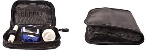 DECOMELODY Tragbare PU Blutglukose Messgerät Aufbewahrungstasche Stoßfeste Schutzhülle für Fingersensor Wasserabweisende Reise Organizer Tasche Passend für Diabetesversorgung