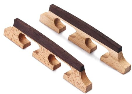 Hoement Chevalet de Banjo Compensé à 6 Cordes en Érable Lot de 2 Pièces pour Banjo Ukulélé et Guitare Solide Encoches Prédécoupées Accessoires pour Instruments à Cordes