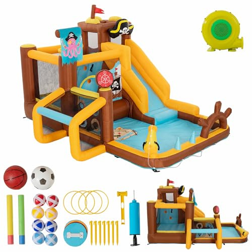 UEV 8 en 1 Château Gonflable pour Enfants XXL, 394x326x243 cm, Multicolore