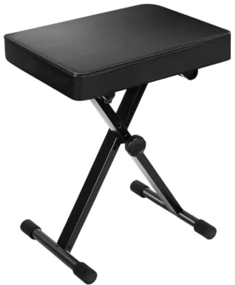 KiBcsLic Sgabello Imbottito con Sedile Imbottito Regolabile Sgabello Pieghevole per Tastieristi, Studenti di Musica, Casa