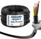EBROM - tubo in plastica rotondo con cavo LED, cavo dispositivo di linea H03VV-F 4x0,75 mm², nero, 20 m
