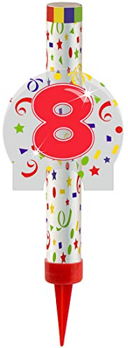 Amakando Tortenfontäne mit Zahl 8 / Länge ca. 12 cm & Brenndauer ca. 45 Sek. / Zimmerfontäne als Geburtstagsdeko/Geeignet zu Geburtstage & Jubiläumsfeier