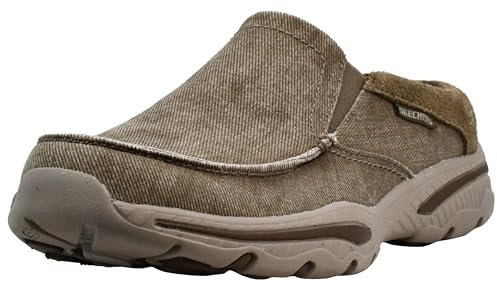 Skechers Creston - Zapatillas de Lona sin Cordones para Hombre, Caqui, 45 EU