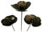 Handcrafted Metal Poppy Flower Garden Ornaments, Set of Three, 100cm Tall - Antique Gold - Outdoor Garden Decorations for Borders, Pots, Flower Beds & Memorials , Fairly Traded Decor - Gold Poppy