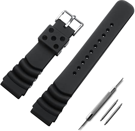 ADDIESDIVE Cinturino in silicone da uomo, cinturino in gomma, a sgancio rapido, per orologi da uomo, 20 mm, 22 mm, 22 mm, silicone, 22mm, Silicone