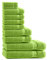 Class Home Collection 12 TLG Frottee Handtücher Set | Gästetuch | Handtuch | Duschtuch | Waschhandschuh | Apfelgrün