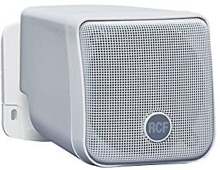 RCF Proiettore audio compatto bidirezionale Coax MQ 30P-W bianco con sistema hardware di montaggio, trasmissione linea integrata da 12 W, 16 ohm