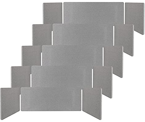 Pronomic DiviDesk-1507560 GY Tischtrennwand 5X Set - Schalldämmender Sichtschutz für Beruf und zu Hause - In 3 Höhen am Tisch zu befestigen - Textilbezug - Optimiert die Raumakustik - Grau