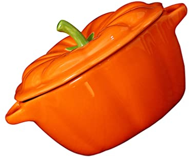 EXCEART Kürbissaucepan. Kleiner Keramikeintopf Pot Miso Suppenschüssel mit Deckelschale Kürbis Gemüse Keramik Suppenschüssel Für Vögel Nest Dessert Nudelsuppe Salat Teigwaren Suppe Mit Griff.