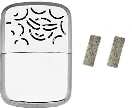 A-ONE Handwärmer + 2 Stück Ersatz Platin-Katalysator für Outdoor-Aktivitäten Skifahren Camping - nachfüllbarer silberner Taschenwärmer