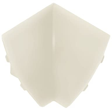 DQ-PP Profilé d'angle intérieur - Pierre blanche - 23 x 23 mm - PVC - Plinthe de cuisine - Plan de travail - Barre de finition pour plan de travail - Barre de finition - Barre de finition - Barre de