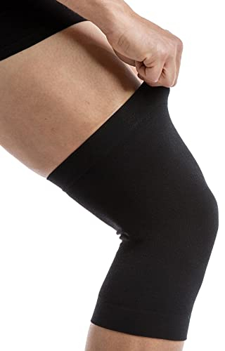 Relaxsan Zero Ginocchiera, Fascia Ginocchio Termica con Lana Merino, Made in Italy, cod. 3510 (Nero, XXL)