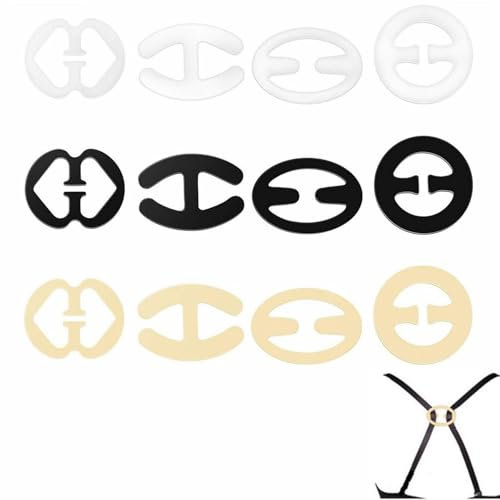 TUKNN Clip Reggiseno,Clip Per Reggiseno Antiscivolo,Fibbia Antiscivolo,Fermaglio Per Reggiseno,Donna Clip Per Nascondere Reggiseni,Fibbie Per Cinturino Reggiseno Clip Regolabili Antiscivolo,12 Pezzi