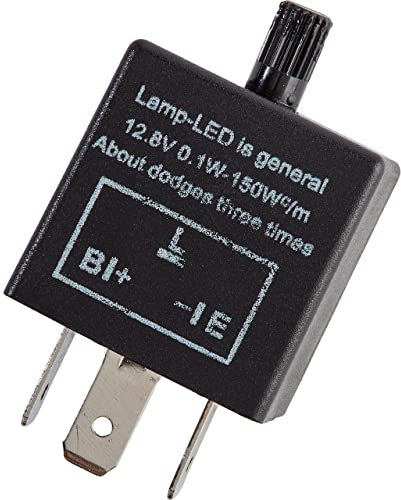 Hashiru Blinkrelais Einstellbar 12V 0,1-150W 3-polig – Für LED – Universell Für Motorräder neutral