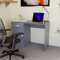 Vida Designs Hudson Computer Desk with Drawer and Door, Home Office PC/Laptop Table, Gaming Study Workstation Storage Cupboard Furniture, Grey