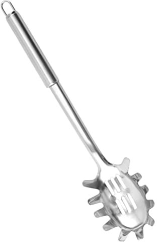 Kichvoe Cuchara De Espagueti Cuchara De Fideos Utensilios De Coladores Para Cucharas De Pasta Espumadera Tenedor Giratorio Para Pasta Horneando Acero Inoxidable Colador De Sopa Portátil