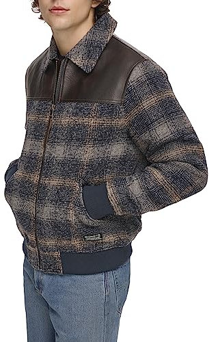 Levi's Herren Men's Mixed Media Western Plaid Bomber Jacket Jacke, Sky Captain Ombré, XXL
