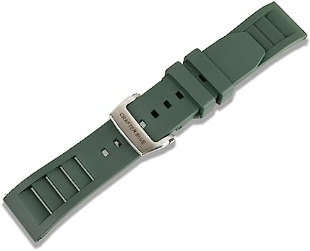 Crafter Blue UX08 Ersatzband für alle 22 mm breiten Armbanduhren, mit Butterfly-Verschluss FKM Grün