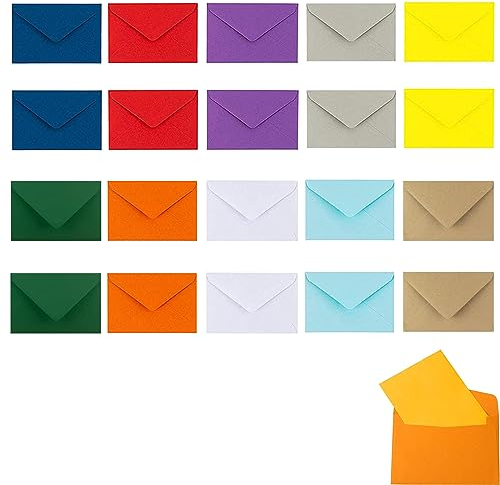 Büttenpapier Umschläge,Mini Umschläge,Briefumschläge Bunt,Bunte Umschläge,Umschläge Hochzeit,Farbige Umschläge,für Geschenkkarte Hochzeit,Geburtstag Party Supplies,Weihnachten (20)
