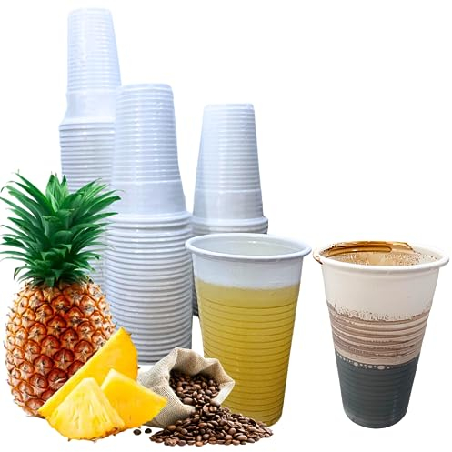 500 uni Vasos Desechables Plastico Blanco 220ml - Vasos de Polipropileno Reutilizables para Fiestas Cumpleaños Eventos Bodas Navidad - Ideal para Bebidas Frías Agua Café Té Helado Zumos y Refrescos