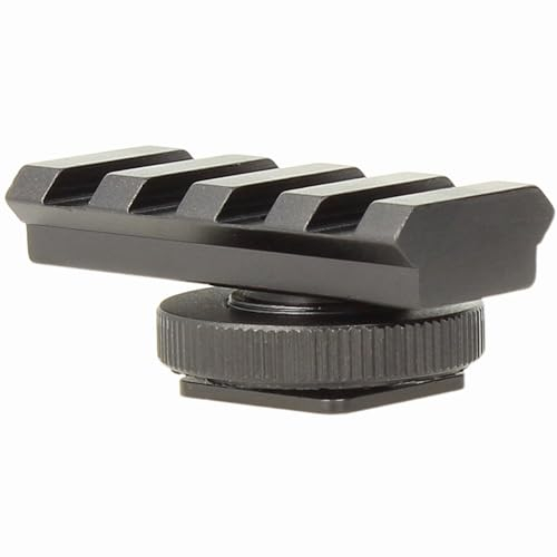 Minadax Adapter für Red Dot Visier mit Picatinny Schiene zum Anschluss an Blitzschuh der Kamera