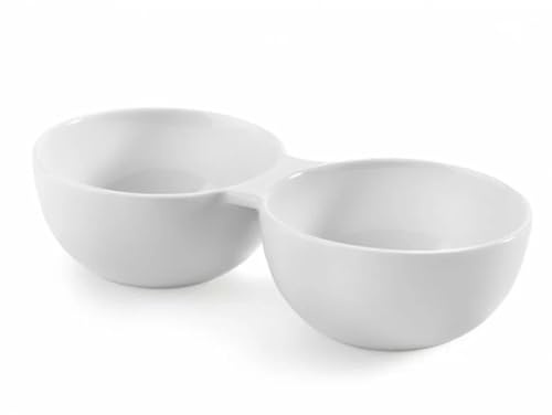 Authentics Doppelschale Smart, Servierschale, Snackschale, Schüssel, Porzellan, Weiß, 20901