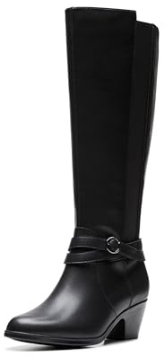 Clarks Collection Women's Emily 2 Dream Knee High Boot, Black Leather, 9 Medium US