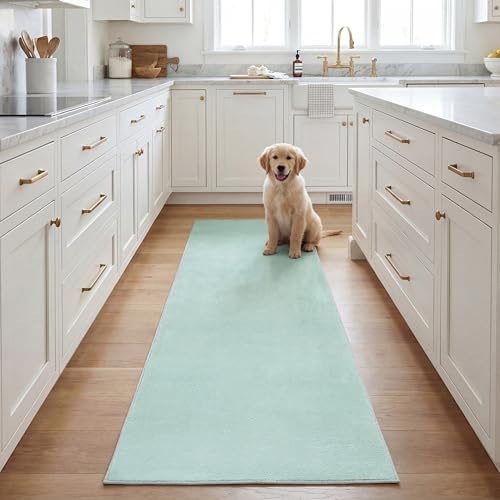 SAFAVIEH Boho Teppich für Rug Wohnzimmer, Esszimmer, Schlafzimmer - Maschinenwaschbar und rutschfest - Loft Collection, Kurzer Flor, in Salbeigrün, 155 X 228 cm