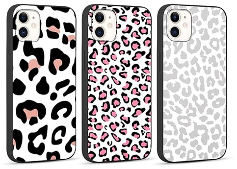 Foonary 3 Stück Hülle für Apple iPhone 11 6,1, Handyhülle mit Aesthetic Muster Motiv Design Slim Case, Ultra Dünn Weiches Silikon Stoßfest Kratzfest Bumper Schutzhülle Cover,Leopard 01