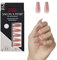 KISS Salon X-tend Glue On Nails, Flowers, Medium Pink, Long Size, Coffin Shape, 34 Ct.