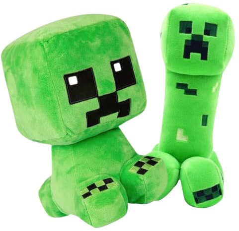 IOSCDH Mine cr-AFT Plüschtiere,2 Stück Creeper Plüschfigur, Mine CRA-ft Kuscheltier,Home Dekor Cartoon Plüsch Spielzeug Gefüllte für Fans Kinder und Spielbegeisterte