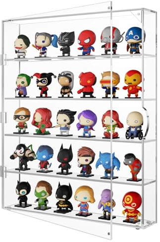 NIUBEE Vitrina acrílica para Figuras: a Prueba de Polvo, Transparente, para Montaje en Pared o Escritorio, para Popmart, Sonny Angel, coleccionables, Roca, Cristales, Lego, Amiibo, Caja ciega