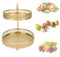 Dorado redondo soporte para tartas y postre, expositor para tartas – Lote de 2 placas de exhibición vintage para cupcakes, platos de caramelos para fiestas, fiestas de cumpleaños, postre, té de la