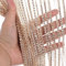 Beaded Door Curtain Fly Screen, Door Fly Screen Curtain 39.37x78.74 inch Extra Length Tassel Hanging Lightweight Shiny Decorative Fly String Curtains for Doors for Windows, Doorways Champagne Color