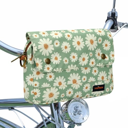 Tourbn TOURBON wasserdichte Segeltuch-Fahrradtaschen Fahrradtasche Lenkertasche Blumenmuster