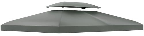 Telo Gazebo 3x4, con AIRVENT, MISURA UNIVERSALE, Tettuccio Di Ricambio, Pieghevole, Impermeabile, 180 g/㎡, Anti-UV, PL, Copertura Gazebo 3x4, Grigio Scuro