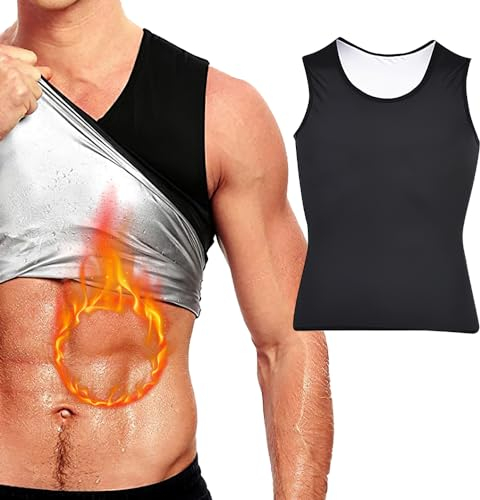 KBIBCK Canottiera Dimagrante Uomo, Canotta Snellente Sudorazione, Sauna Vest Senza Maniche, in Gilet Sauna Canotta per Dimagrire, Allenamento Aerobico, Shaper Workout (Taglia L)