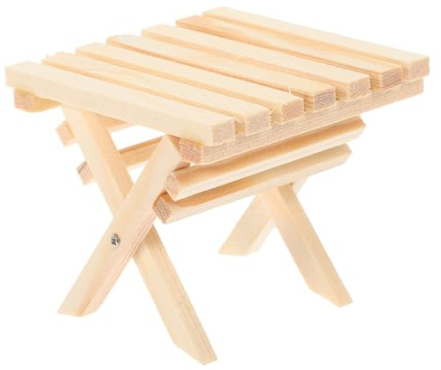 ERINGOGO Miniatur Klapptisch Aus Holz Für Puppenhaus 1:12 Maßstab Faltbarer Gartentisch Modell Als Puppenhaus Zubehör Und Dekoration 2.36X2.36X1.97In