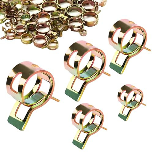 50 PCS Spring Hose Clamps 5mm-9mm Fuel Line Pipe Clips Low Pressure Air Clip Clamp for Water Pipe Air Tube Silicone Vacuum Hose 5Size