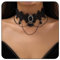 Handcess Gothic Spitzen Choker Halskette Schwarz Strass Anhänger Halsketten Hohle Choker Halskette für Frauen
