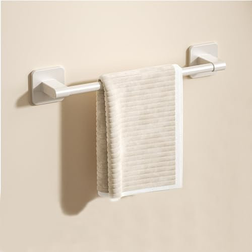 XINYASEE Self-adhesive bathroom towel rail, 30, 40, 50 cm single bar, double bar towel rail (White-A, 50)