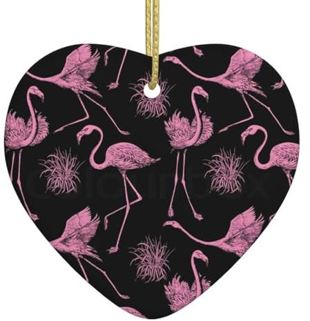 Abstrakter Flamingo Weihnachten Keramik Liebe Anhänger Weihnachtsdeko Festival Dekoration Heimdekoration