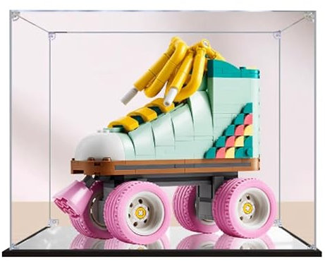 Acryl-Vitrine, kompatibel mit Lego 31148 Vintage-Rollschuh-Displaybox-Set, staubdicht, UV-beständig, transparente Vitrine (nur Vitrine, Kit nicht im Lieferumfang enthalten) (2 mm Spiegel)
