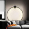 AstrizLamp Kreis Wandleuchte 80cm Schwarz Minimalistische Runde Wandlampe Große Indirektes Licht Dimmbar Wohnzimmer LED Ring Wandleuchten verdrahtet, für Geschäft Büro Cafe Flur Arbeitszimmer