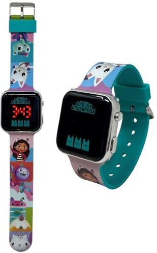 CARTOON Digitale Armbanduhr mit LED-Display, Silikonarmband, für Kinder, Gabby's Puppenhaus (1)