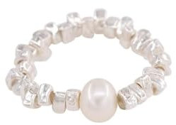 Künstliche Perlen, elastische Ringe, Fingerschmuck, Party, geometrischer Schmuck, Perlenringe für Frauen, elastische Ringe für Frauen, Edelstahl, Zirkon geschaffen