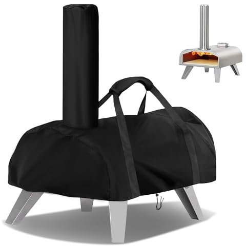 Pizza Oven Cover for BIG HORN, Heavy Duty Waterproof Pizza Oven Covers with Chimney, Portable Pizza Oven Accessories Protective Carry Cover-59*39*25cm(Black)