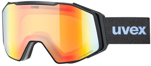 Uvex Gravity Fm - Ski Goggles For Adults - Filter Category 2 - Contrast Enhancing - Black Matt Dl/Red-Orang - One Size